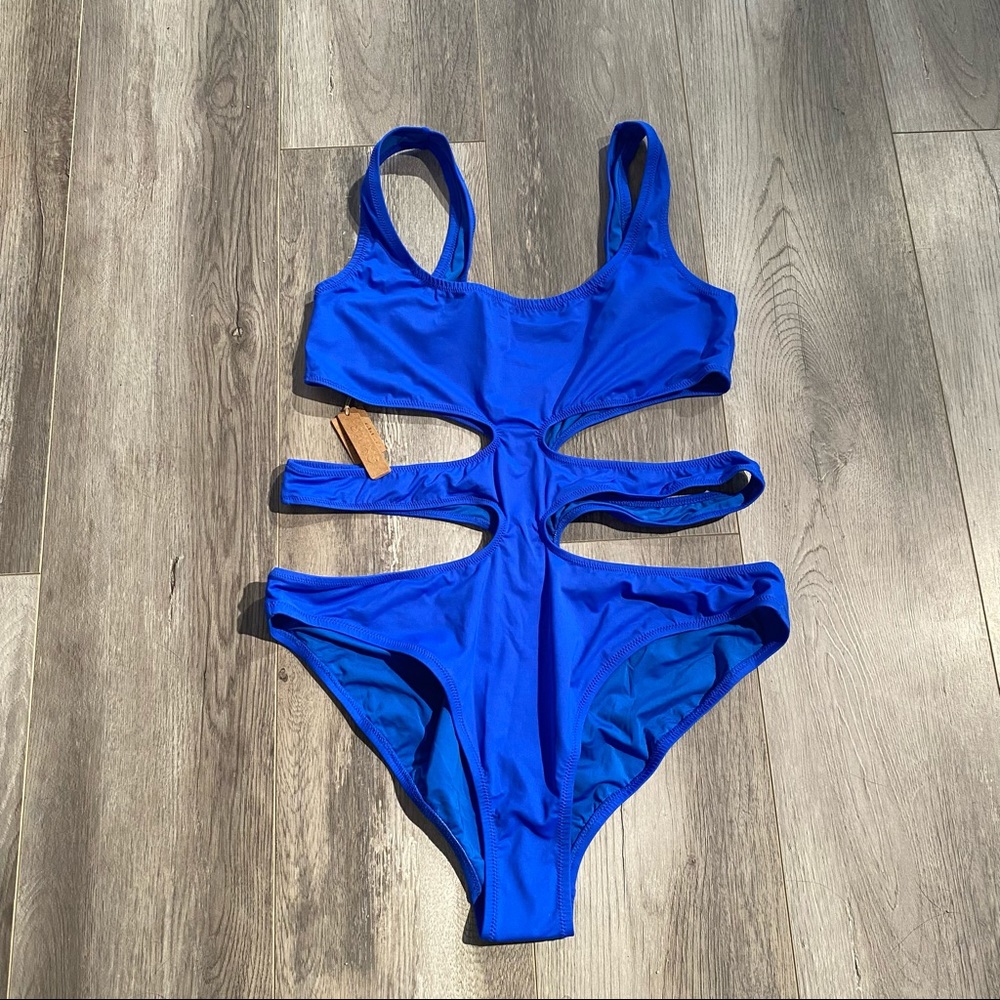 SKIMS Electric Royal Blue Cutout One-Piece Swimsuit